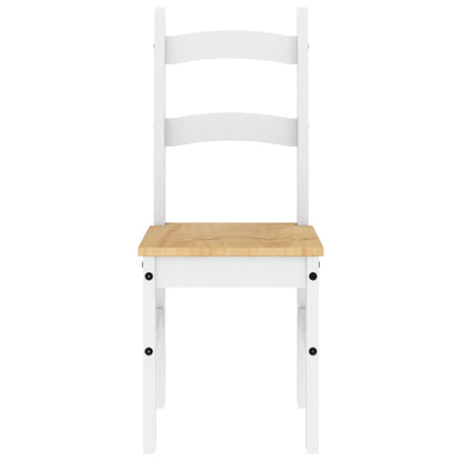 Spisestuestole 2 stk Hvid 40x46x99 cm Massiv Fyr