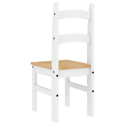 Spisestuestole 2 stk Hvid 40x46x99 cm Massiv Fyr