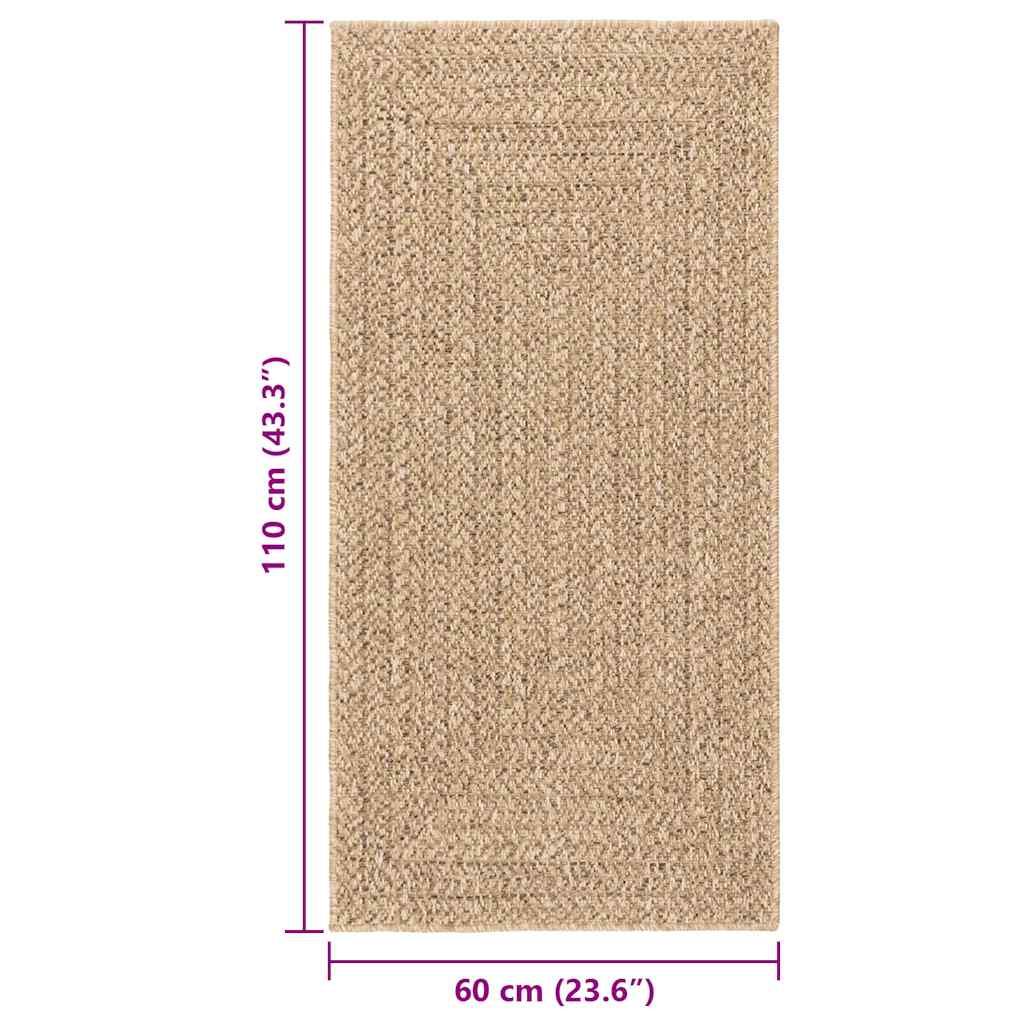 Teppich ZIZUR 60x110 cm Jute-Optik Indoor und Outdoor