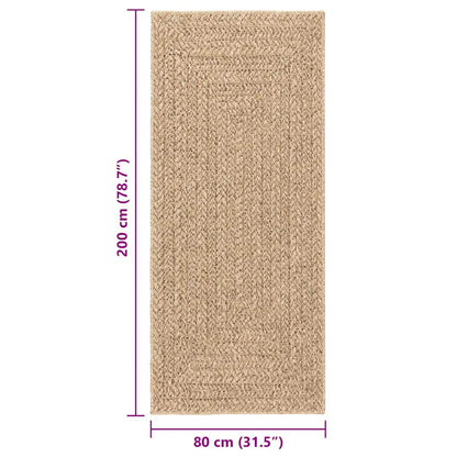 Teppich ZIZUR 80x200 cm Jute-Optik Indoor und Outdoor