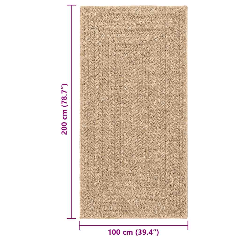 Teppich ZIZUR 100x200 cm Jute-Optik Indoor und Outdoor