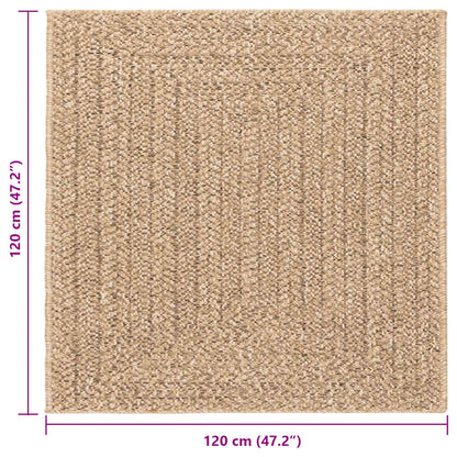 Teppich ZIZUR 120x120 cm Jute-Optik Indoor und Outdoor