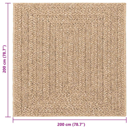 Teppich ZIZUR 200x200 cm Jute-Optik Indoor und Outdoor