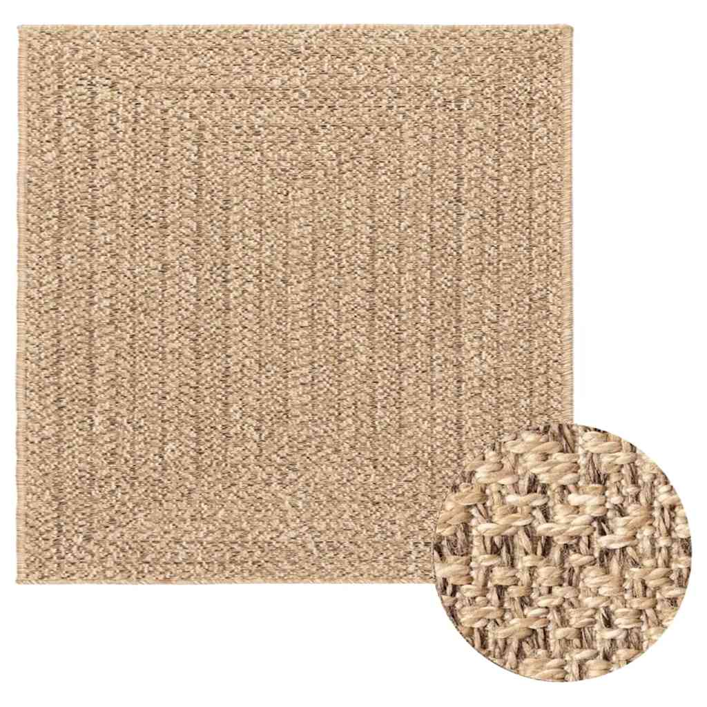 Teppich ZIZUR 240x240 cm Jute-Optik Indoor und Outdoor