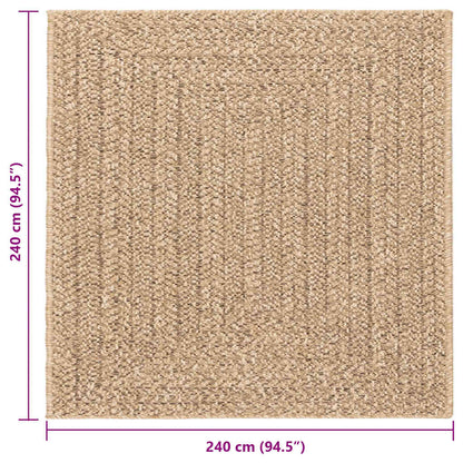 Teppich ZIZUR 240x240 cm Jute-Optik Indoor und Outdoor