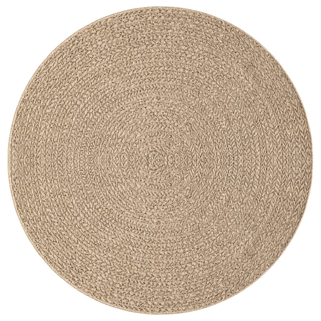 Teppich ZIZUR Ø 200 cm Jute-Optik Indoor und Outdoor