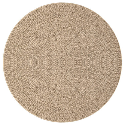 Teppich ZIZUR Ø 200 cm Jute-Optik Indoor und Outdoor