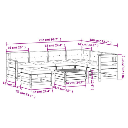 8-tlg. Garten-Lounge-Set mit Kissen Imprägniertes Kiefernholz