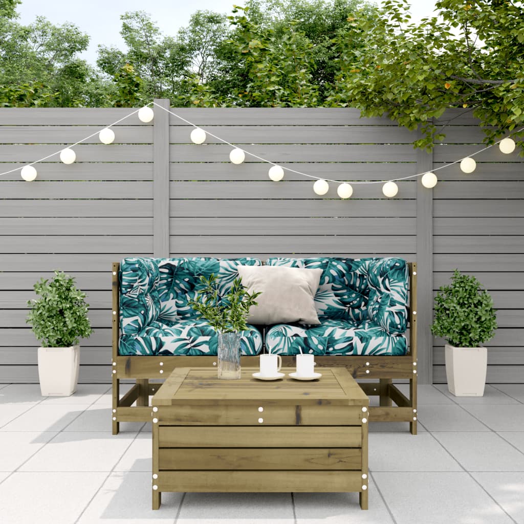 3-tlg. Garten-Lounge-Set mit Kissen Kiefernholz Imprägniert