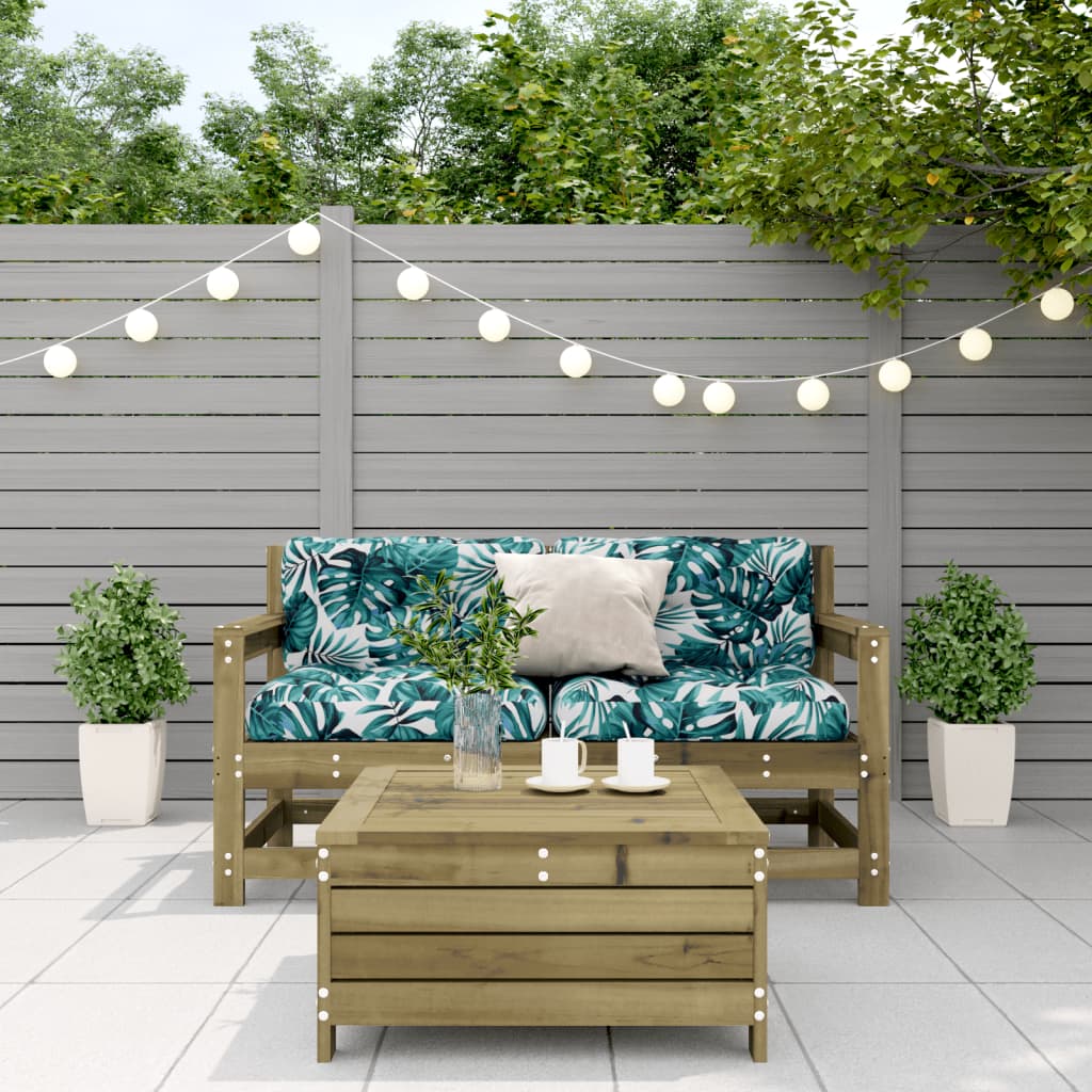 3-tlg. Garten-Lounge-Set mit Kissen Kiefernholz Imprägniert