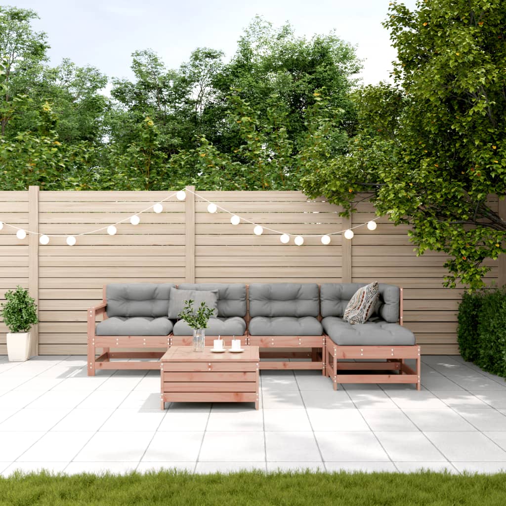 6-tlg. Garten-Lounge-Set mit Kissen Massivholz Douglasie