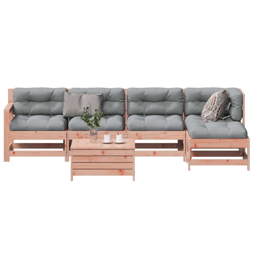 6-tlg. Garten-Lounge-Set mit Kissen Massivholz Douglasie