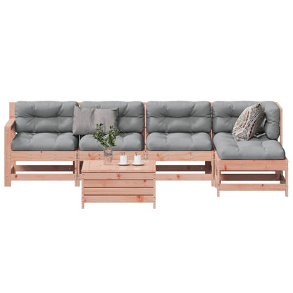 6-tlg. Garten-Lounge-Set mit Kissen Massivholz Douglasie