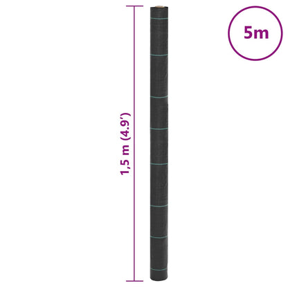 Unkrautvlies Schwarz 1,5x5 m PP