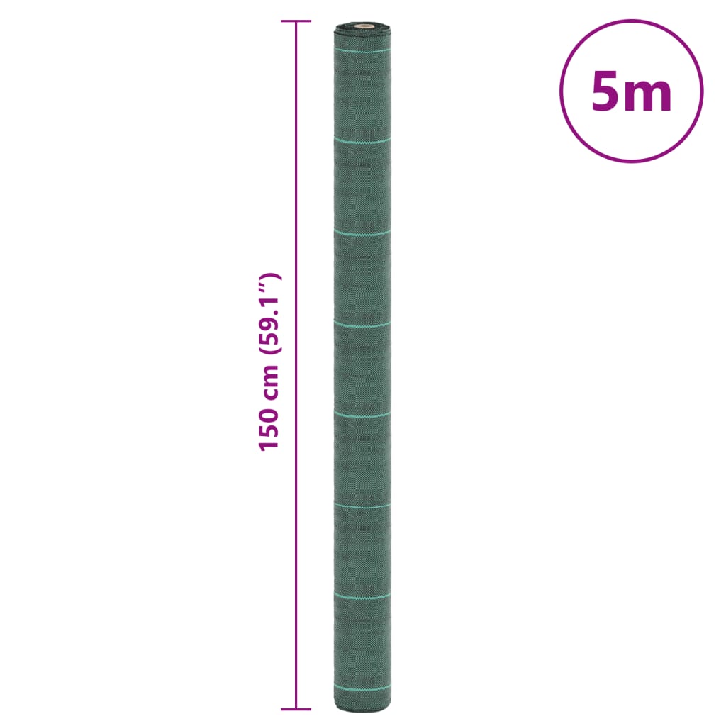 Unkrautvlies Grün 1,5x5 m PP