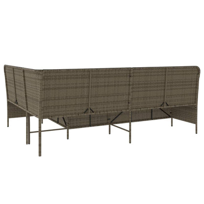 L-formet havesofa med hynder grå polyrattan