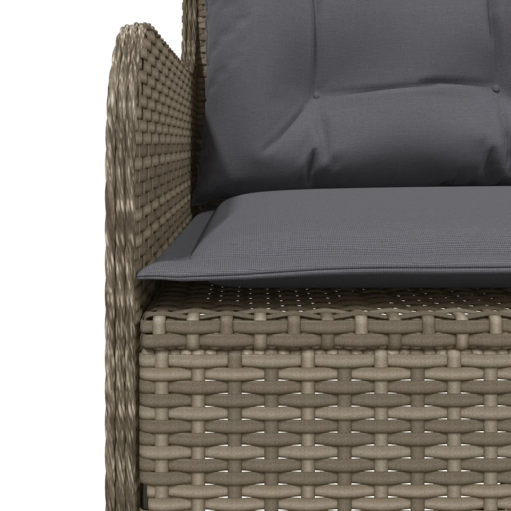 L-formet havesofa med hynder grå polyrattan