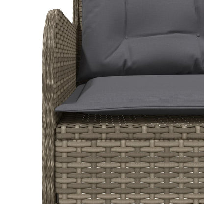L-formet havesofa med hynder grå polyrattan