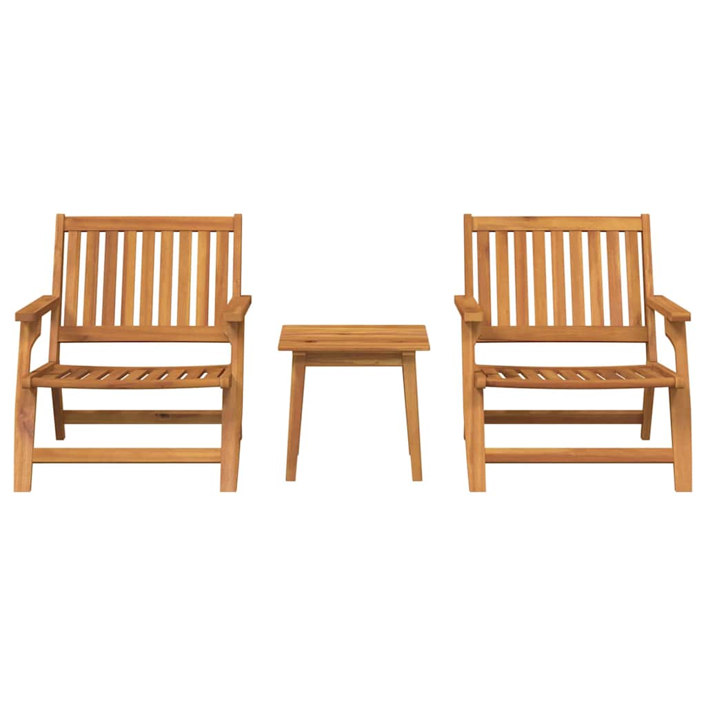 Outdoortisch-Set 3 pcs Braun Massivholz Akazie