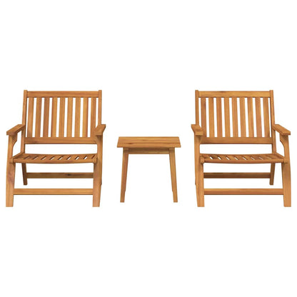 Outdoortisch-Set 3 pcs Braun Massivholz Akazie