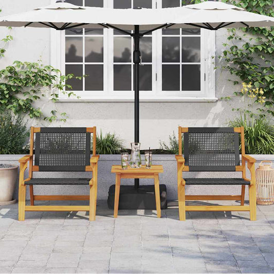 Gartenstühle mit Tisch 3 pcs Schwarz 45 x 45 x 40 cm