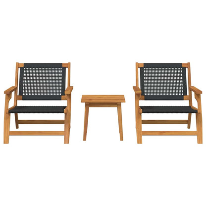 Gartenstühle mit Tisch 3 pcs Schwarz 45 x 45 x 40 cm