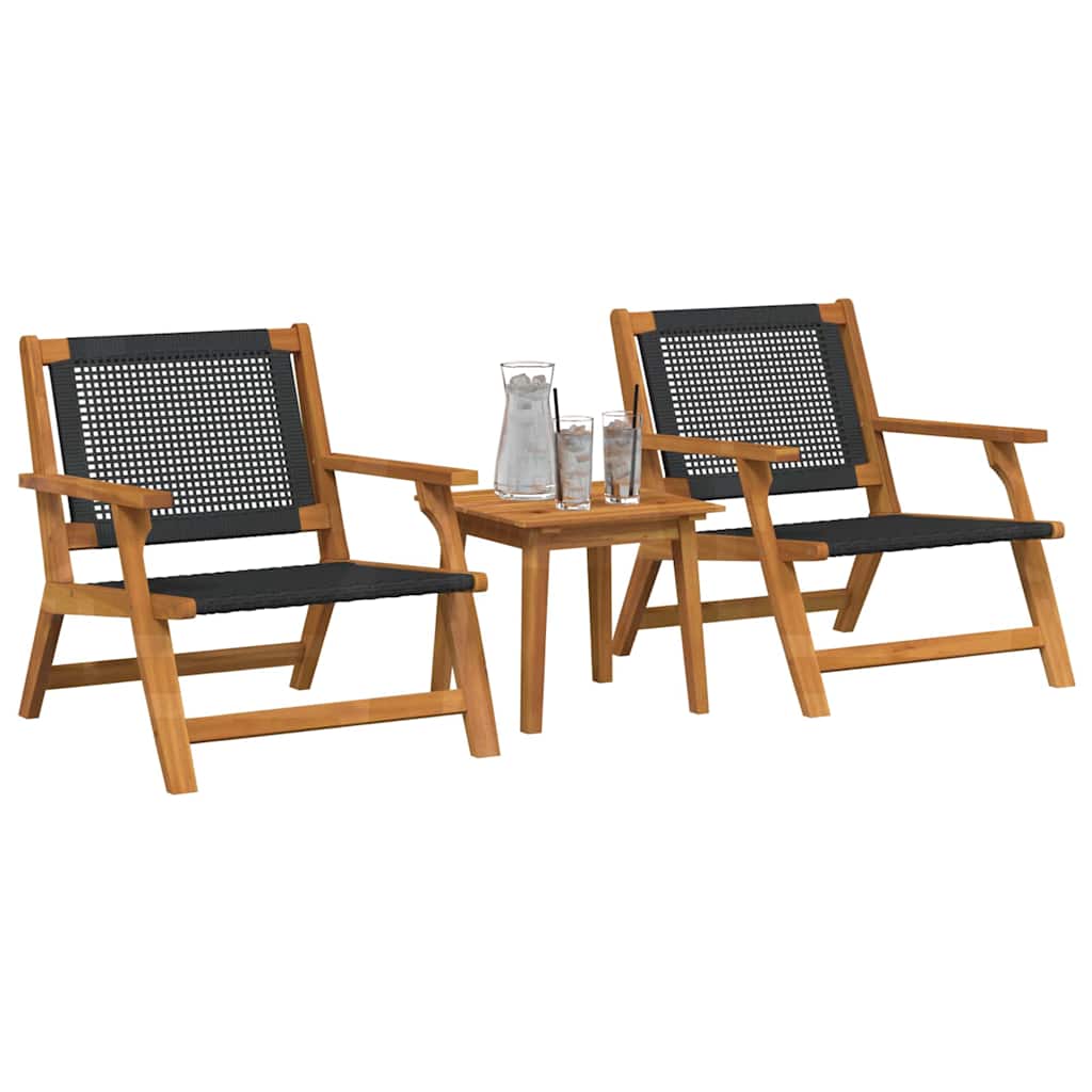 Gartenstühle mit Tisch 3 pcs Schwarz 45 x 45 x 40 cm