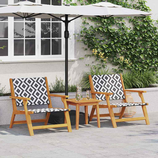 Gartenstühle mit Tisch 3 pcs Schwarz 45 x 45 x 40 cm