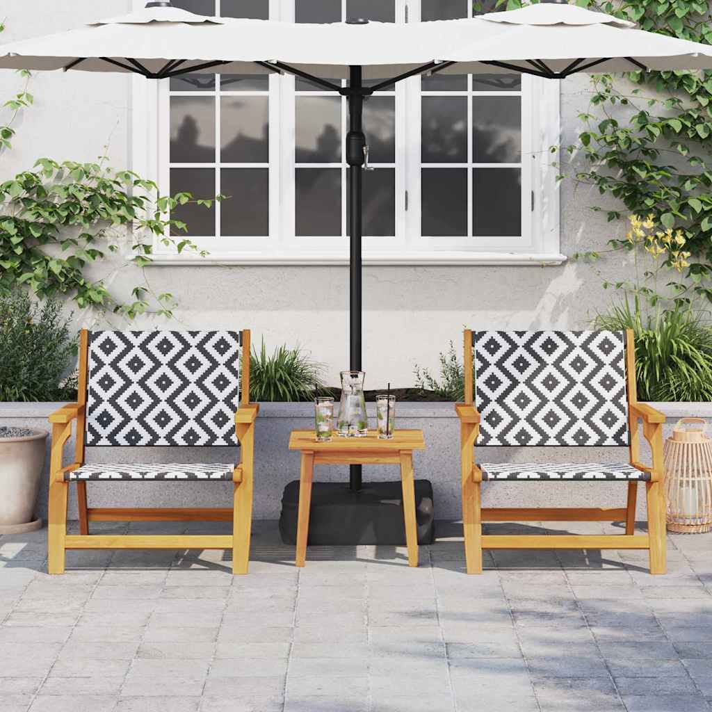 Gartenstühle mit Tisch 3 pcs Schwarz 45 x 45 x 40 cm