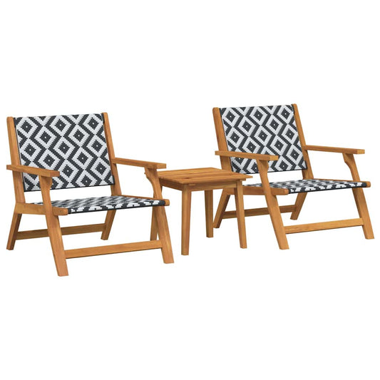 Gartenstühle mit Tisch 3 pcs Schwarz 45 x 45 x 40 cm
