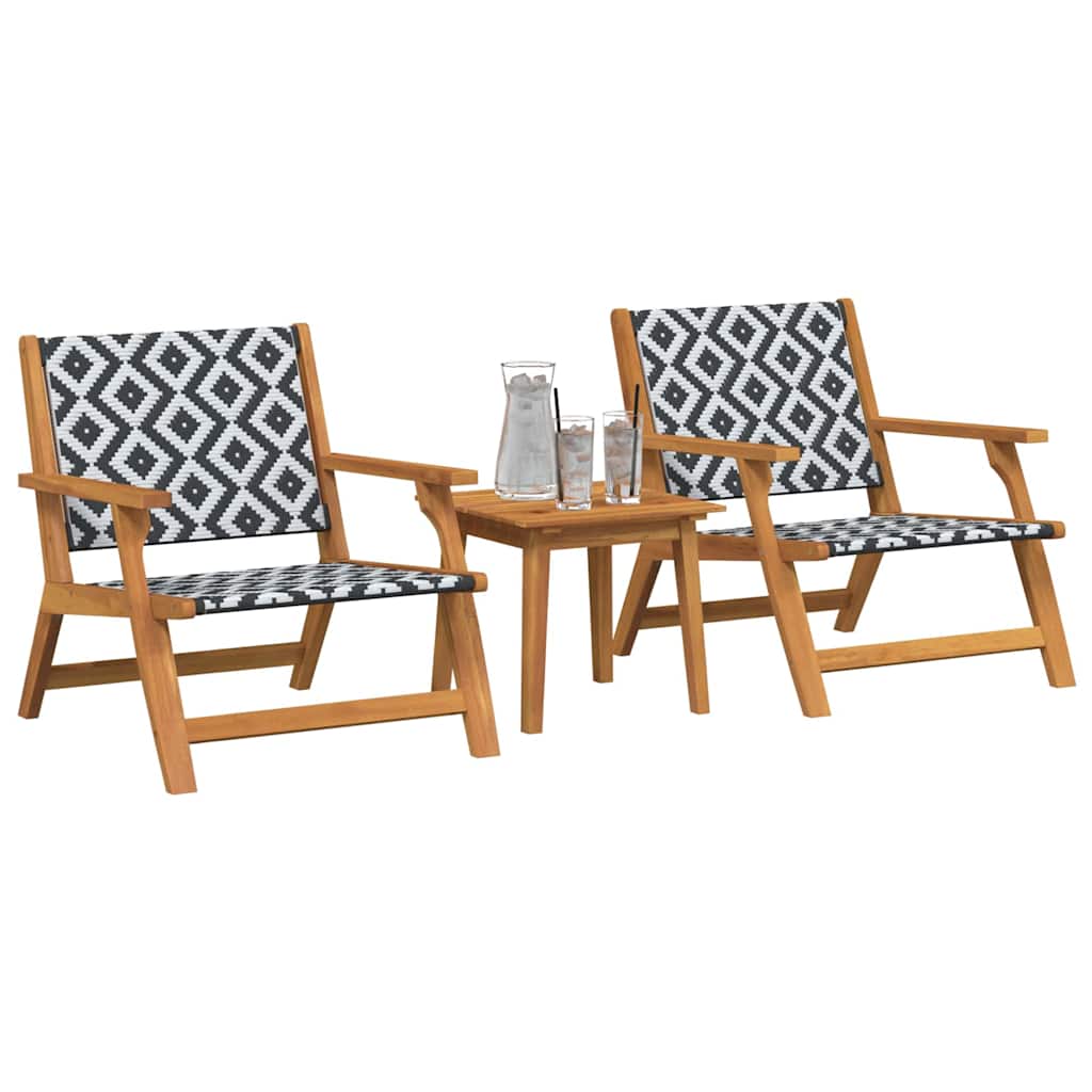 Gartenstühle mit Tisch 3 pcs Schwarz 45 x 45 x 40 cm