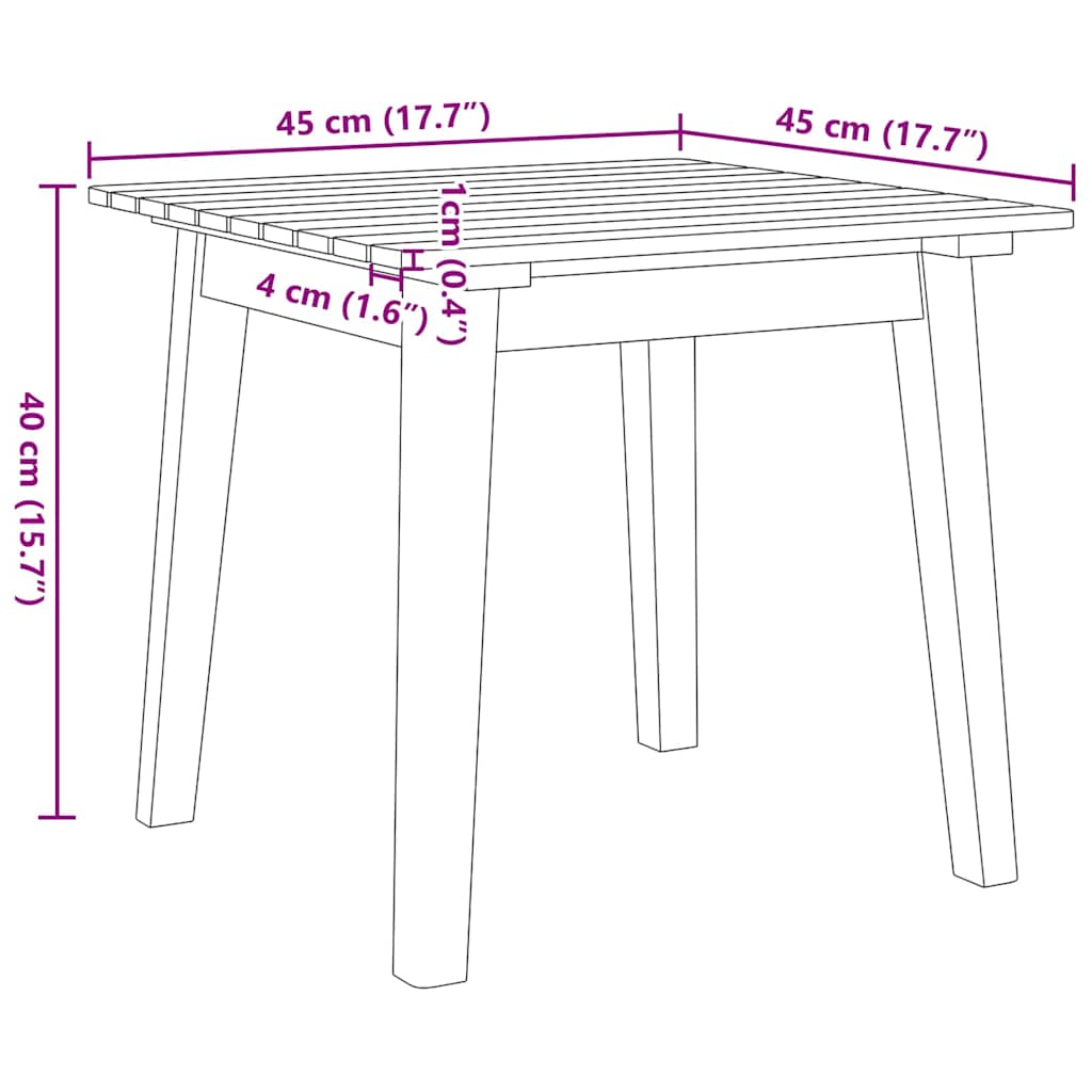 Gartenstühle mit Tisch 3 pcs Schwarz 45 x 45 x 40 cm