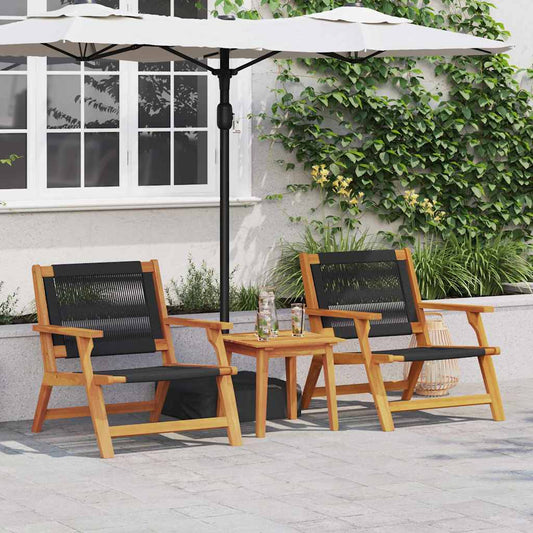 Gartenstühle mit Tisch 3 pcs Schwarz 45 x 45 x 40 cm