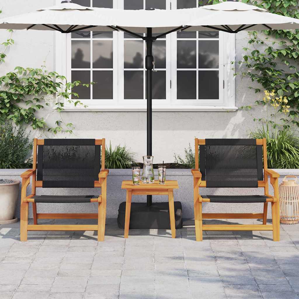 Gartenstühle mit Tisch 3 pcs Schwarz 45 x 45 x 40 cm