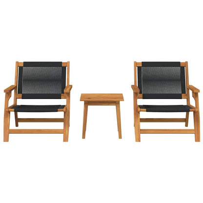 Gartenstühle mit Tisch 3 pcs Schwarz 45 x 45 x 40 cm