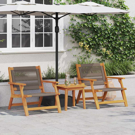 Gartenstühle mit Tisch 3 pcs Grau 45 x 45 x 40 cm
