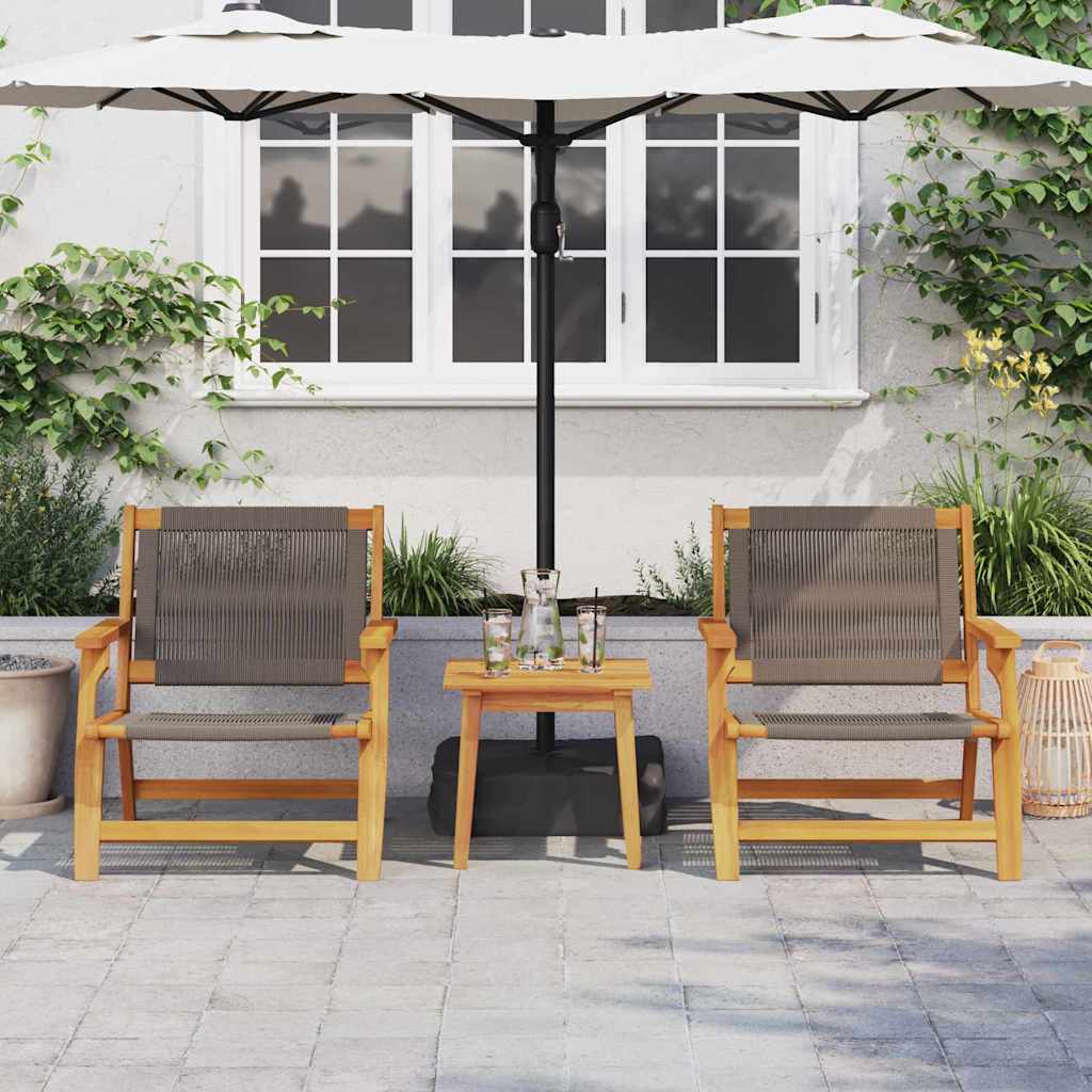 Gartenstühle mit Tisch 3 pcs Grau 45 x 45 x 40 cm