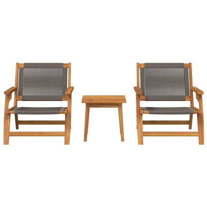 Gartenstühle mit Tisch 3 pcs Grau 45 x 45 x 40 cm