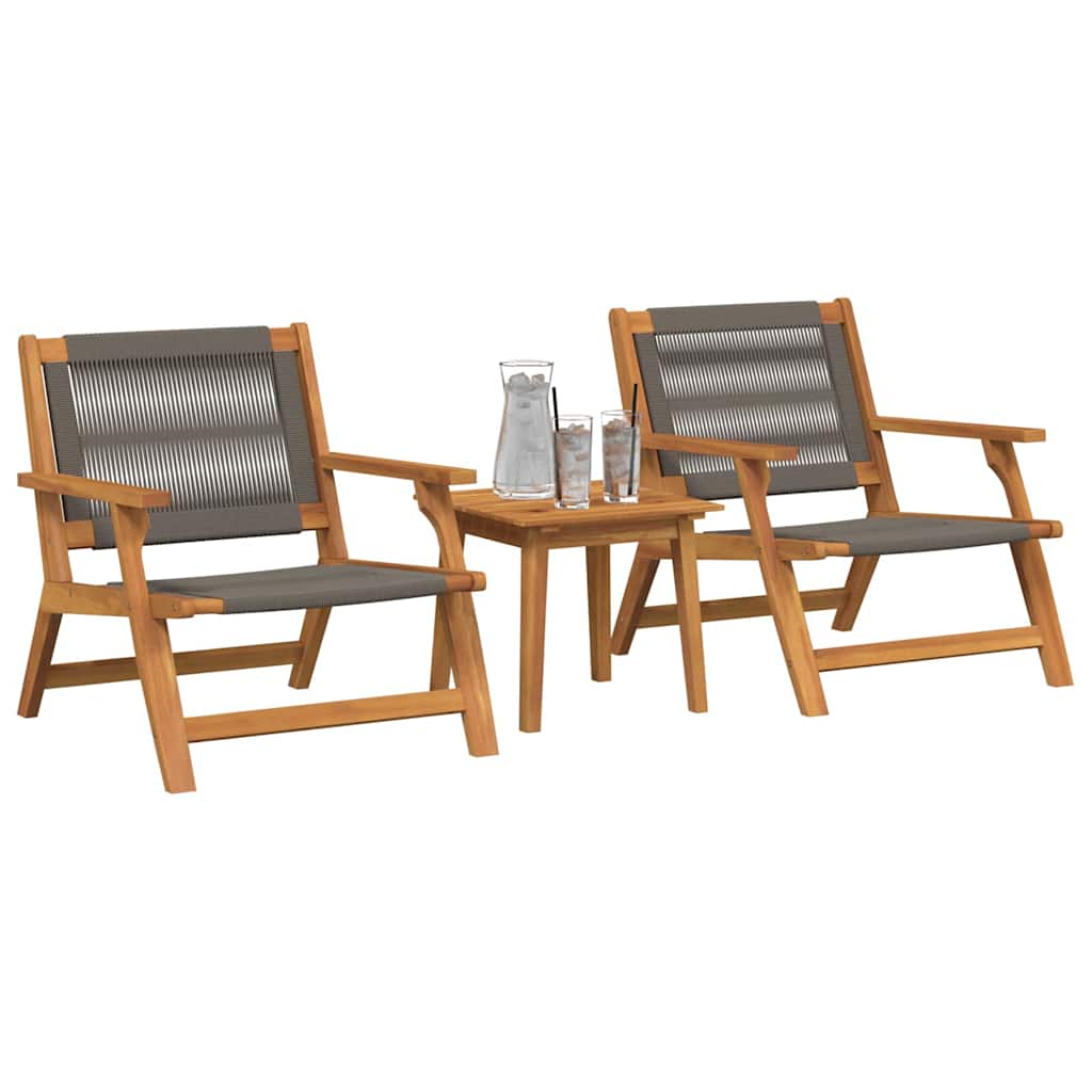 Gartenstühle mit Tisch 3 pcs Grau 45 x 45 x 40 cm