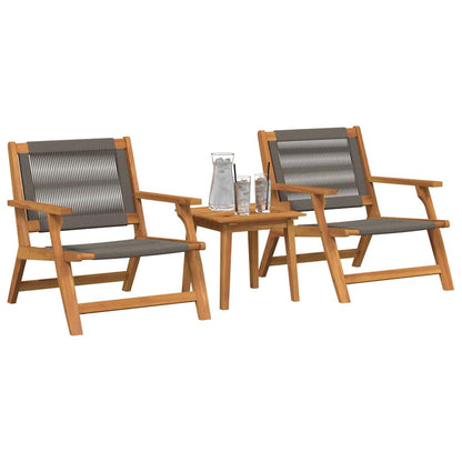 Gartenstühle mit Tisch 3 pcs Grau 45 x 45 x 40 cm