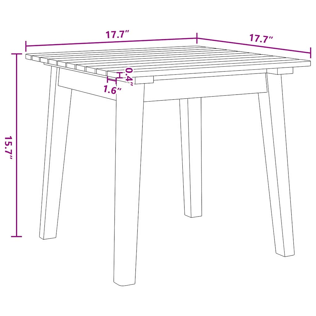 Gartenstühle mit Tisch 3 pcs Grau 45 x 45 x 40 cm