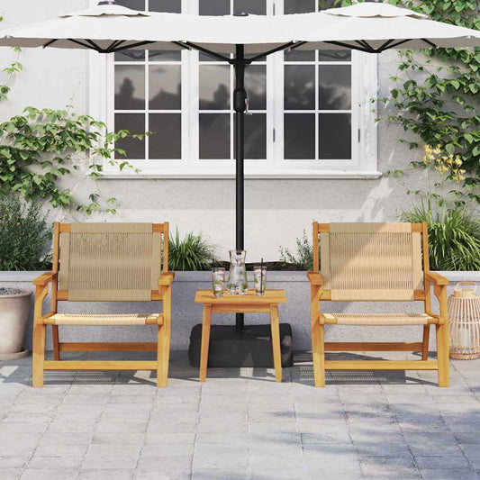 Gartenstühle mit Tisch 3 pcs Beige 45 x 45 x 40 cm