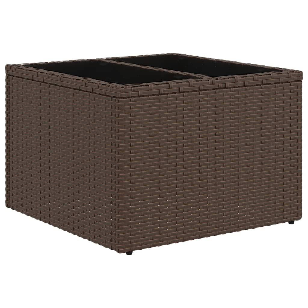5-teiliges Gartensofa-Set mit Kissen, braun, Polyrattan