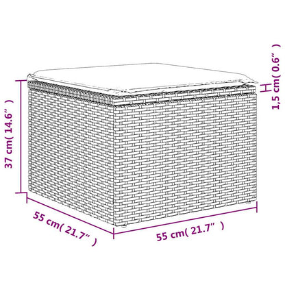 6-tlg. Garten-Sofagarnitur mit Kissen Hellgrau Poly Rattan