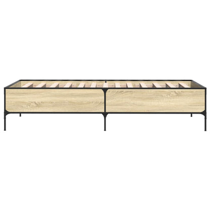 Bettgestell Sonoma-Eiche 75x190 cm Holzwerkstoff und Metall