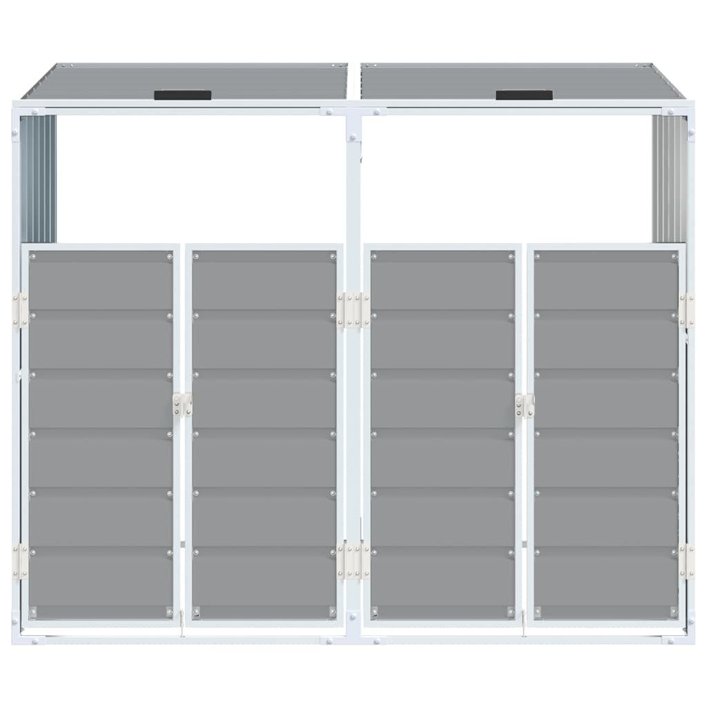 Mülltonnenbox für 2 Tonnen Grau 144x81x113 cm Stahl