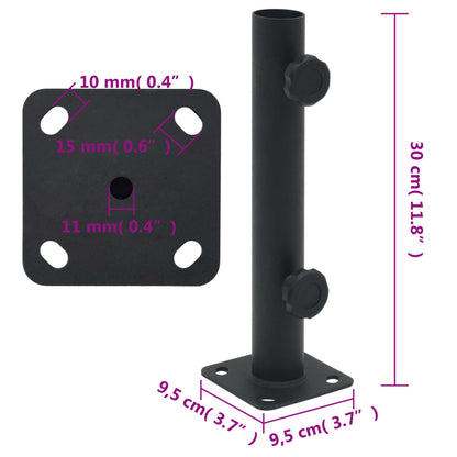 Sonnenschirmständer für Ø32/34/38 mm Mast Mattschwarz Stahl