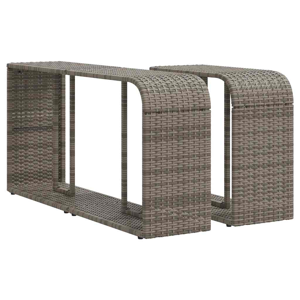 11-tlg. Garten-Sofagarnitur mit Kissen Hellgrau Poly Rattan