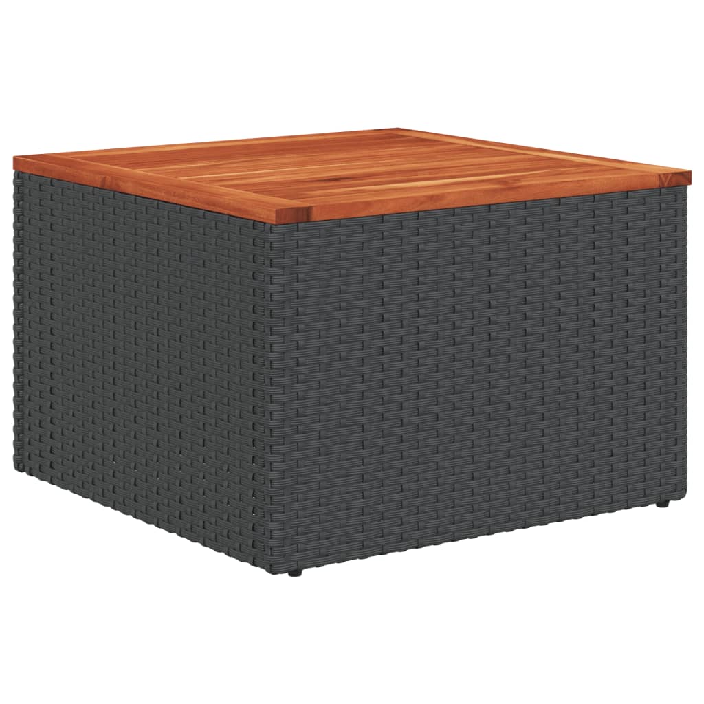 5-teiliges Gartensofa-Set mit Kissen, schwarzes Polyrattan