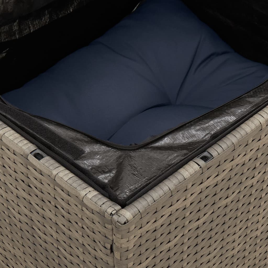 8-tlg. Garten-Sofagarnitur mit Kissen Grau Poly Rattan